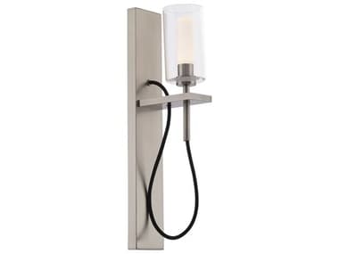 dweLED by WAC Lighting Eames 18" Tall 1-Light Brushed Nickel Glass LED Wall Sconce DWLWS23018BN