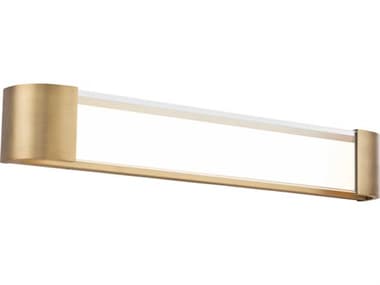 dweLED by WAC Lighting Melrose 32" Wide 1-Light Aged Brass Glass LED Vanity Light DWLWS36032AB