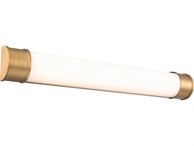 dweLED by WAC Lighting Mercer 34" Wide 1-Light Aged Brass Glass LED Vanity Light DWLWS37034AB