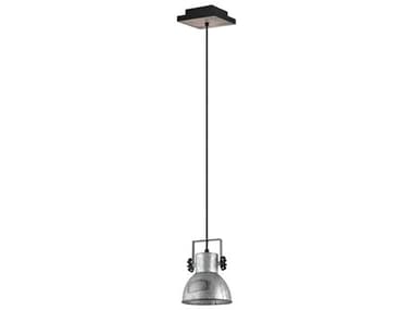 Eglo Barnstaple 1-Light Distressed Zinc Black Steel Dome Mini Pendant EGL49619A