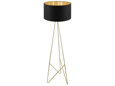 Eglo Camporale Gold Black Exterior Interior Fabric Floor Lamp EGL39231A