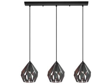 Eglo Carlton 3-Light Black Copper Geometric Island Pendant EGL202036A