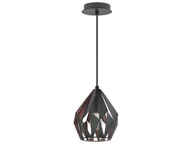 Eglo Carlton 1-Light Matte Black Copper Geometric Mini Pendant EGL202034A