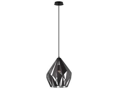 Eglo Carlton 1-Light Black Silver Geometric Mini Pendant EGL49255A