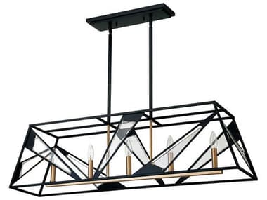 Eglo Corrietes 5-Light Matte Black Geometric Island Pendant EGL204589A