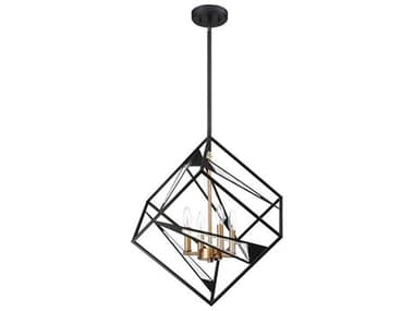 Eglo Corrietes 4-Light Matte Black Geometric Pendant EGL204586A