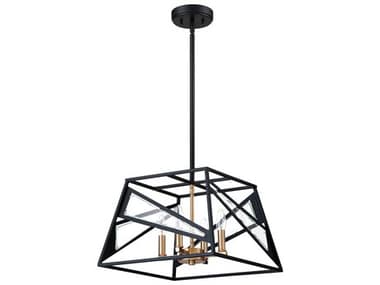 Eglo Corrietes 4-Light Matte Black Geometric Pendant EGL204594A