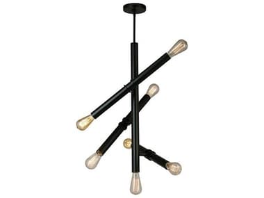 Eglo Drucker 7-Light Black Linear Sputnik Pendant EGL204474A