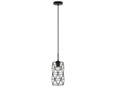 Eglo Estevau 1-Light Matte Black Cylinder Geometric Mini Pendant EGL202358A