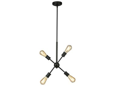 Eglo Etris Row 4-Light Black Sputnik Pendant EGL203945A