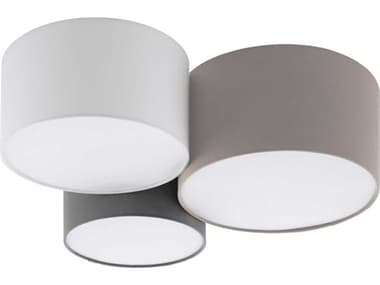 Eglo Pastore 3-Light Taupe White Grey Round Flush Mount EGL203213A
