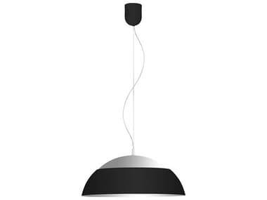 Eglo Marghera 1-Light Black Silver Dome Pendant EGL202268A