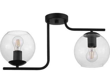 Eglo Marojales 2-Light Black Globe Semi Flush Mount EGL204338A