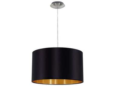 Eglo Maserlo 1-Light Satin Nickel Black Drum Pendant EGL31599A