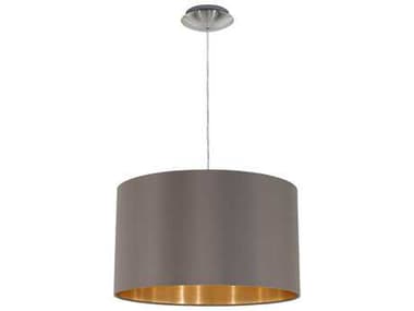 Eglo Maserlo 1-Light Satin Nickel Drum Pendant EGL31603A