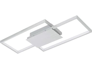 Eglo Milanius 1-Light Brushed Aluminum Silver Geometric Flush Mount EGL204049A