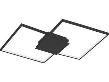 Eglo Milanius Matte Black Geometric Flush Mount EGL204051A