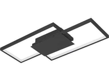 Eglo Milanius Matte Black Geometric Flush Mount EGL204052A