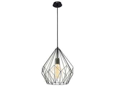 Eglo Carlton 1-Light Matte Black Geometric Mini Pendant EGL49257A