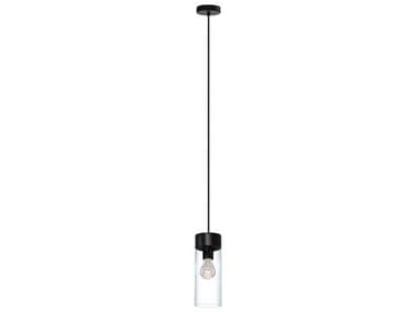 Eglo Montey 1-Light Matte Black Cylinder Mini Pendant EGL202127A
