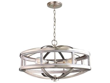 Eglo Montrose 4-Light Acia Wood Brushed Nickel Chandelier EGL203108A