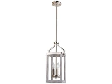 Eglo Montrose 3-Light Acia Wood Brushed Nickel Mini Pendant EGL203107A