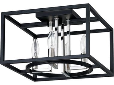 Eglo Mundazo 4-Light Black Chrome Flush Mount EGL204602A
