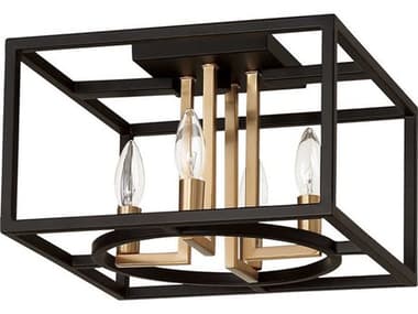Eglo Mundazo 4-Light Black Brushed Gold Flush Mount EGL204604A