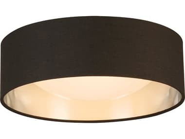 Eglo Orme 1-Light Black Brushed Nickel Drum Flush Mount EGL204718A