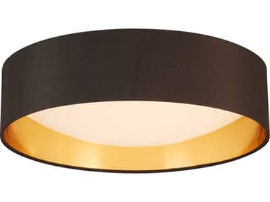 Eglo Orme 1-Light Black Gold Drum Flush Mount EGL204721A