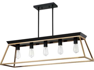 Eglo Paulino 5-Light Brushed Gold Matte Black Island Pendant EGL204596A