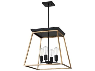Eglo Paulino 4-Light Brushed Gold Matte Black Pendant EGL204595A