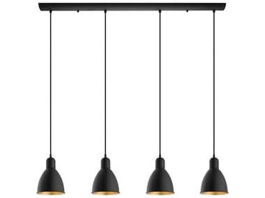 Eglo Priddy 4-Light Black Gold Bell Island Pendant EGL203445A