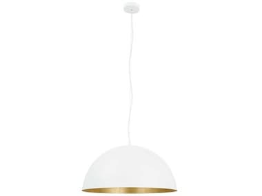 Eglo Rafaelino 1-Light White Gold Dome Pendant EGL204323A
