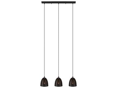 Eglo Safi 3-Light Matte Black Gold Dome Island Pendant EGL202264A
