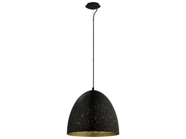 Eglo Safi 1-Light Matte Black Gold Dome Pendant EGL202081A