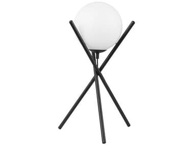 Eglo Salvezinas Matte Black White Glass Table Lamp EGL39593A