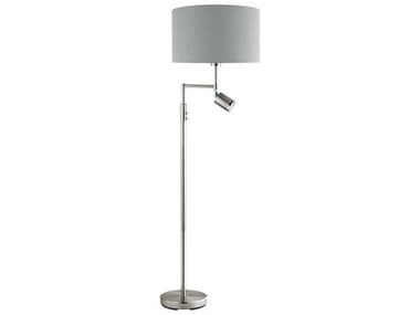 Eglo Santander Matte Nickel Grey Exterior Silver Interior Fabric Floor Lamp EGL201828A