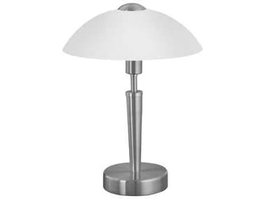 Eglo Solo Matte Nickel White Glass Table Lamp EGL85104A
