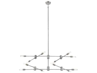 Eglo Willsboro 12-Light Polished Nickel Linear Tiered Island Pendant EGL203488A