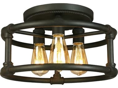 Eglo Wymer 3-Light Matte Bronze Semi Flush Mount EGL202849A
