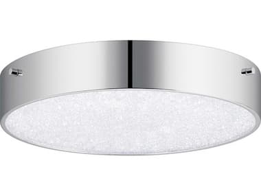 Elan Crystal Moon 11" 1-Light Chrome Glass Round Flush Mount ELA84049
