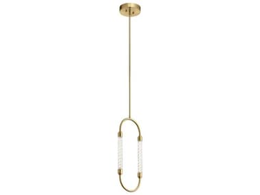 Elan Delsey 9" 1-Light Champagne Gold Glass LED Mini Pendant ELA84150