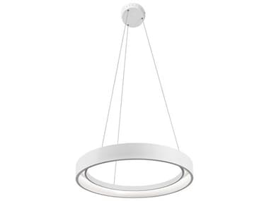 Elan Fornello 23" 1-Light Textured White LED Round Pendant ELA83454