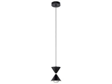 Elan Kordan 6" 1-Light Matte Black LED Geometric Mini Pendant ELA84130