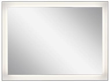 Elan Ryame Matte Silver 24''W x 32''H Rectangular LED Wall Mirror ELA84168