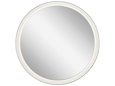 Elan Ryame Matte Silver 32'' Round LED Wall Mirror ELA84170