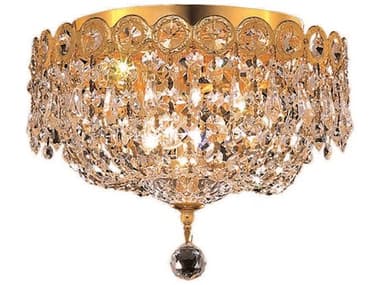 Elegant Lighting Century 10" Gold Clear Crystal Bowl Flush Mount EG1900F10G