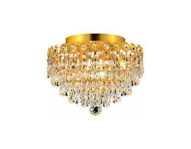 Elegant Lighting Century 12" Gold Clear Crystal Bowl Flush Mount EG1902F12G