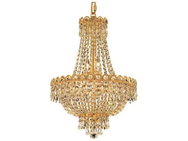 Elegant Lighting Century Royal Cut Gold & Crystal Eight-Light 16'' Wide Mini Chandelier EG1900D16G